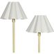 Polly 29.25 inch 60 watt Natural Brass Double Arm Table Lamp Portable Light in White Linen